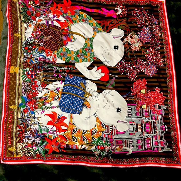 Louis Vuitton Scarf Stole Carre VUITTONITE - Picture 1 of 2